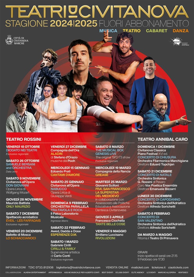 Evento: Stagione Teatrale 2024/2025 - Teatro Rossini e Teatro Annibal Caro