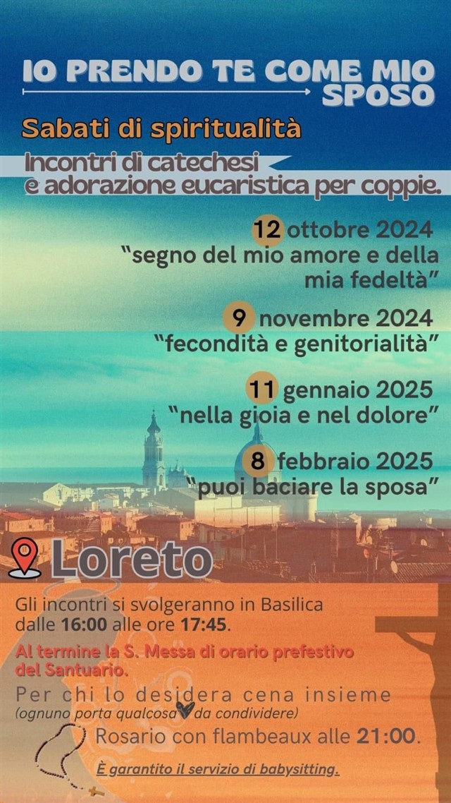 Evento: Io prendo te come mio sposo - "Segno del mio amore e della mia fedeltà"
