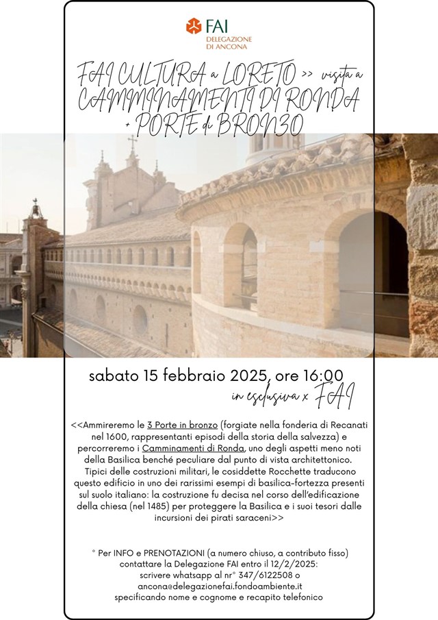 Evento: FAI Cultura a Loreto - visita a Camminamenti di Ronda e Porte di Bronzo