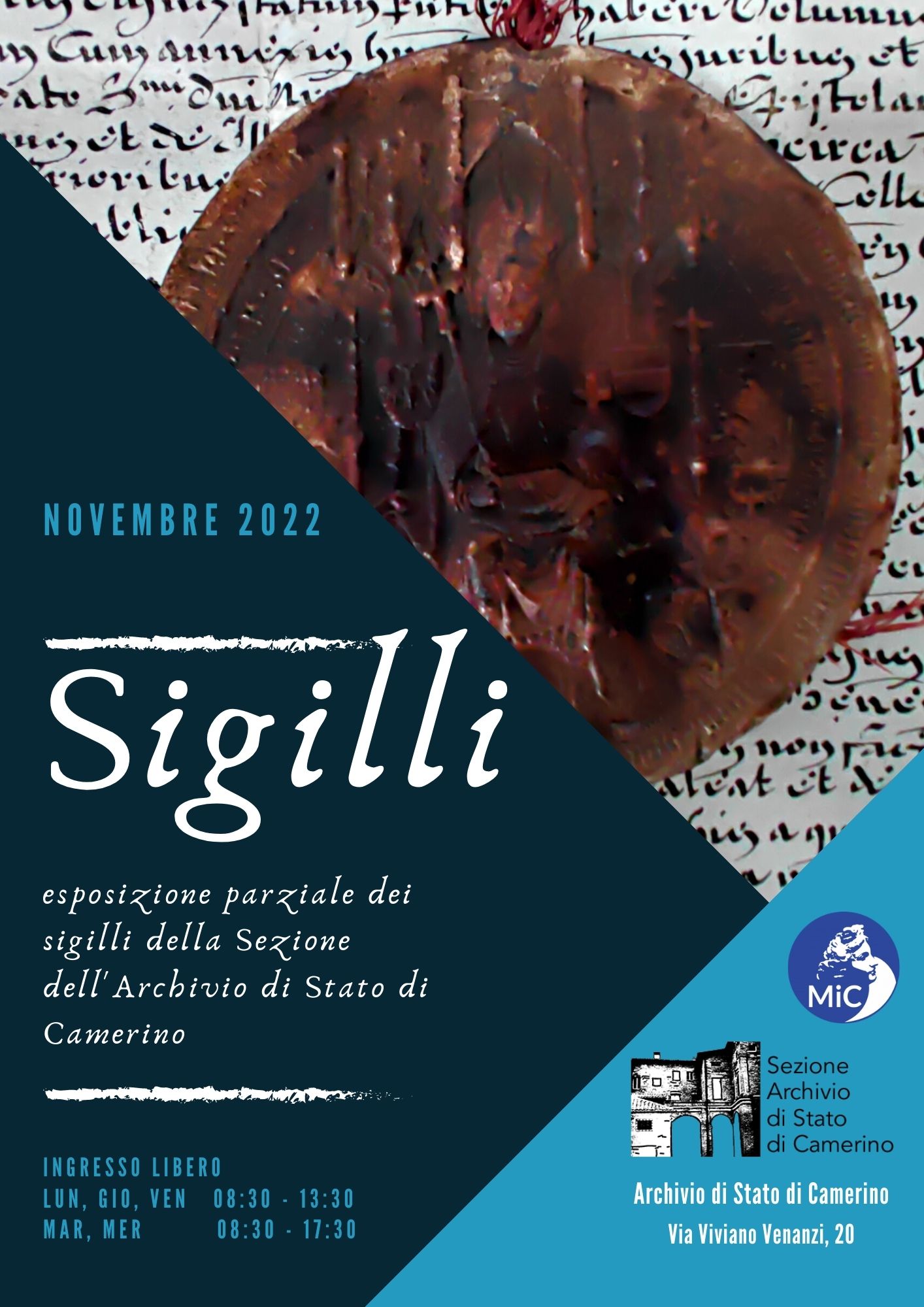 Evento: Sigilli: esposizione parziale dei sigilli della collezione dell'Archivio di Stato di Camerino